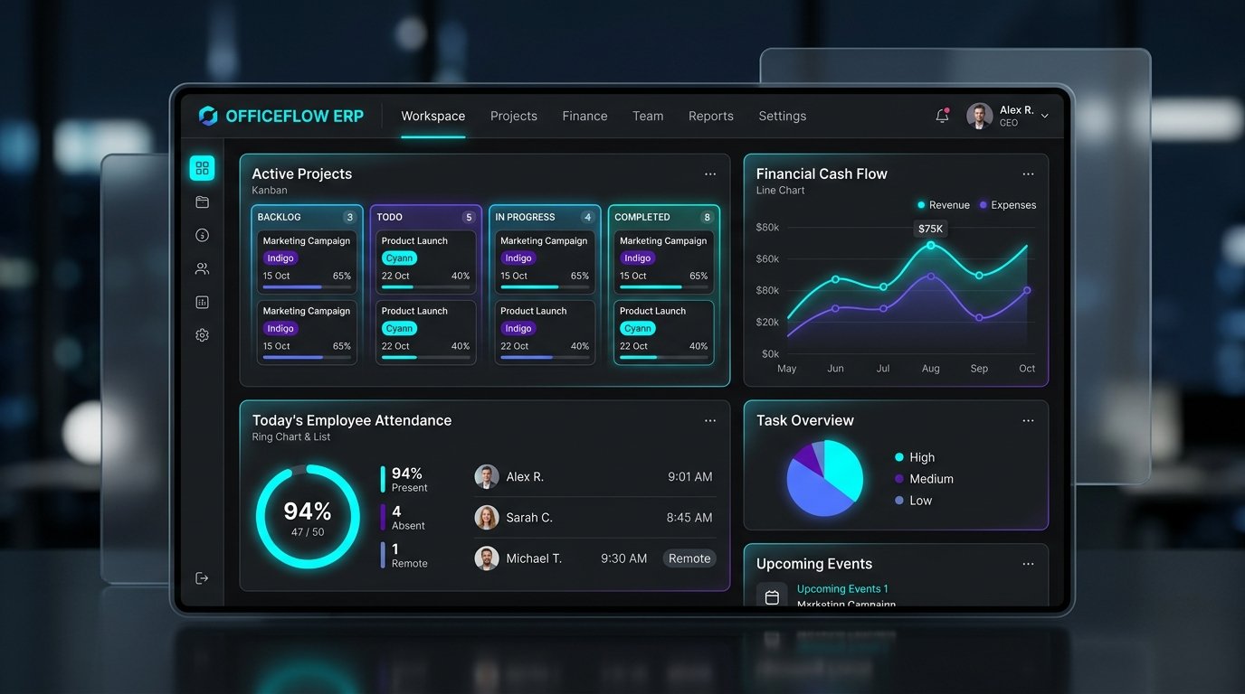 Bzole ERP Live Dashboard Overview